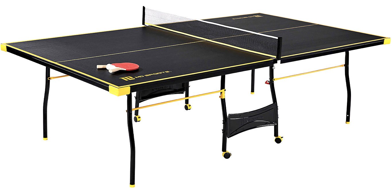 Yellow Black Ping Pong Table Tennis Table, Paddles and Balls Outdoor Indoor Best Ping pong Tennis Table