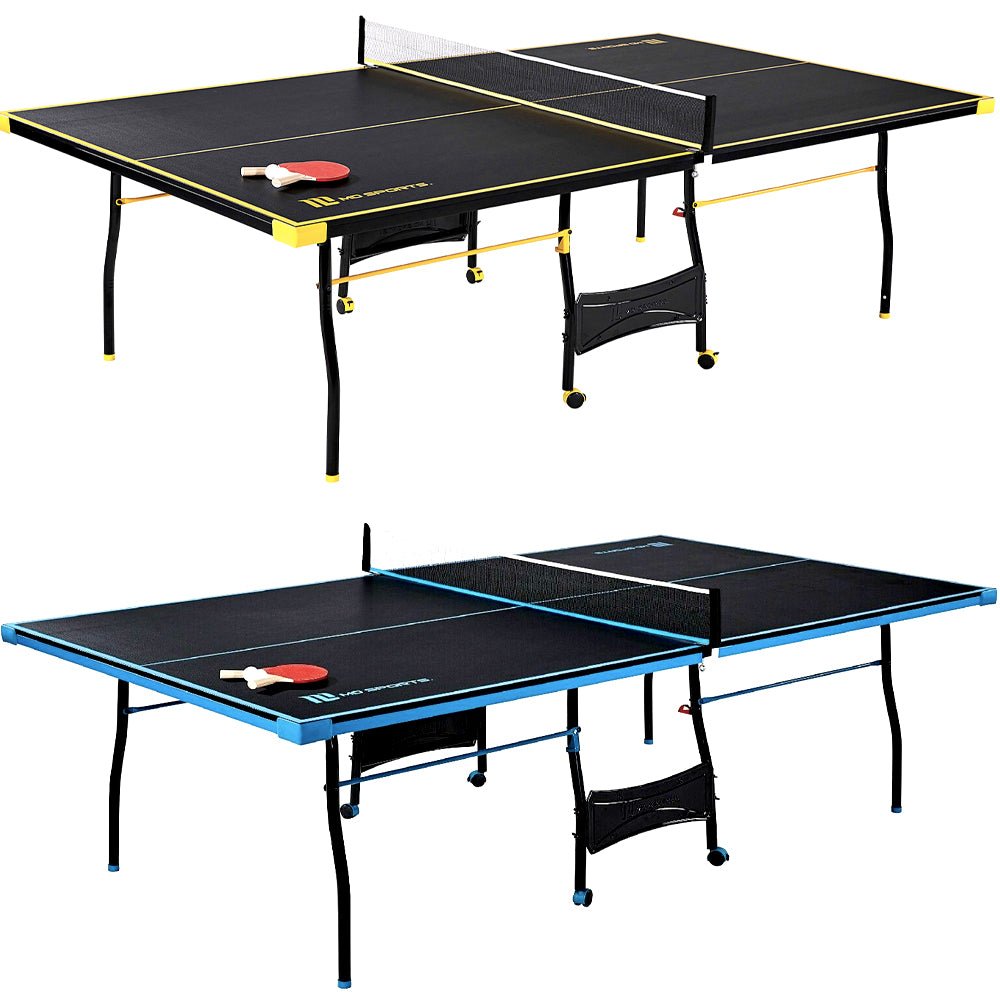 Yellow Foldable Ping Pong Table Tennis Table, Paddles and Balls Outdoor Indoor Best Ping pong Tennis Table